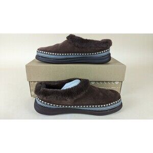 Zodiac Palermo Slippers Shoes Womens 6 M Brown Suede Faux Fur Trim Slip On NWB